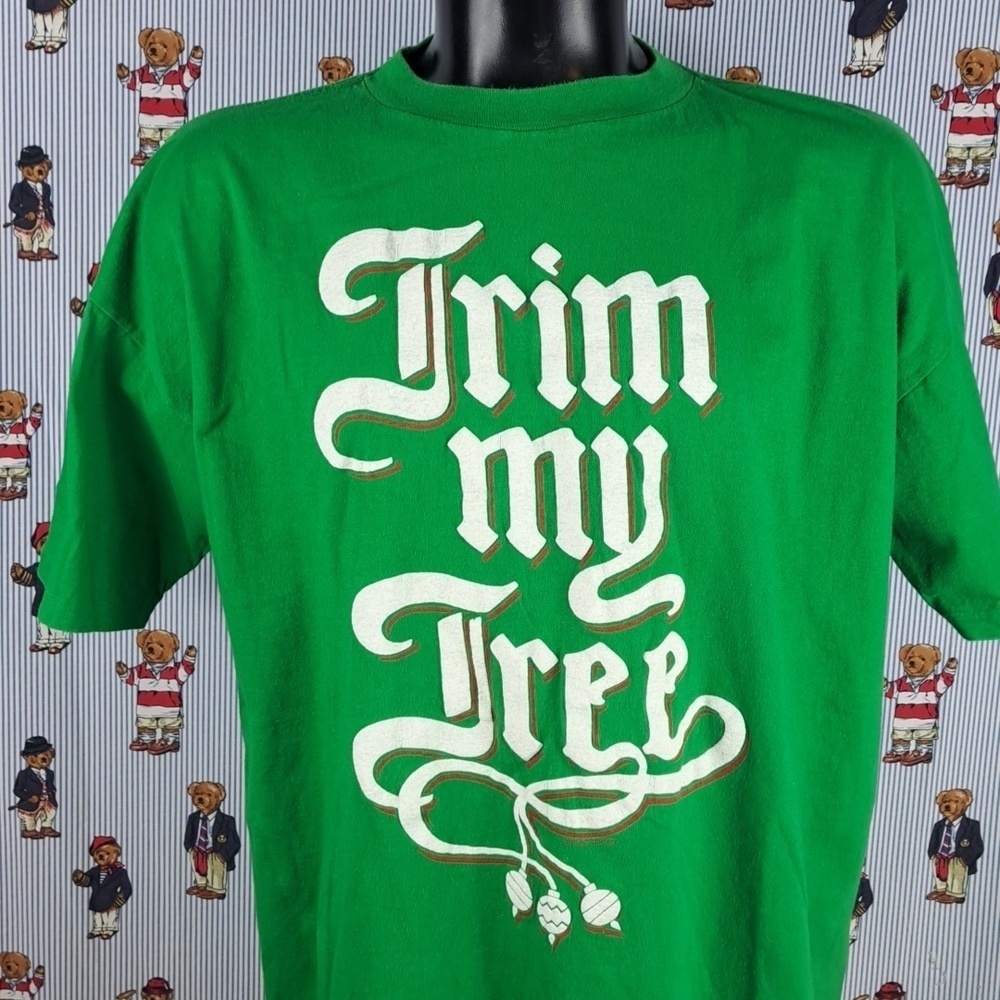 Vintage Trim my Tree one-size sleepwear oversized holiday Christmas t-shirt